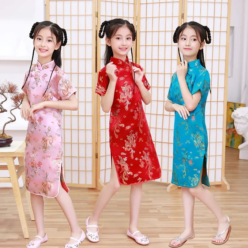 Summer Children Cheongsam Kids - Summer Clothing Baby Girl 评论和价格